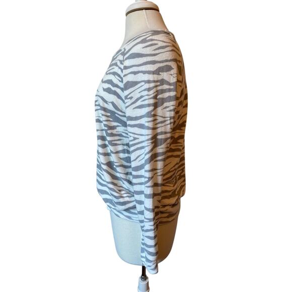 Buffalo David Bitton Women's L Zebra Stripe Soft Sweater Comfy Lounge Animal - Picture 2 of 7